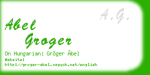 abel groger business card